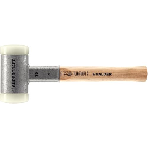 Halder Supercraft Hammer山核桃手柄与尼龙（白色）头直径70mm，总长370mm 3366.070