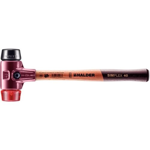 Halder单纯锤橡胶（黑色）塑料（红色）头直径40mm 3026.040