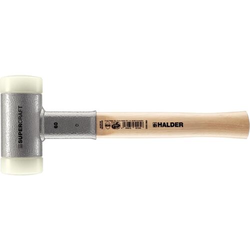 Halder Supercraft Hammer山核桃手柄与尼龙（白色）头直径60mm，总长360mm 3366.060