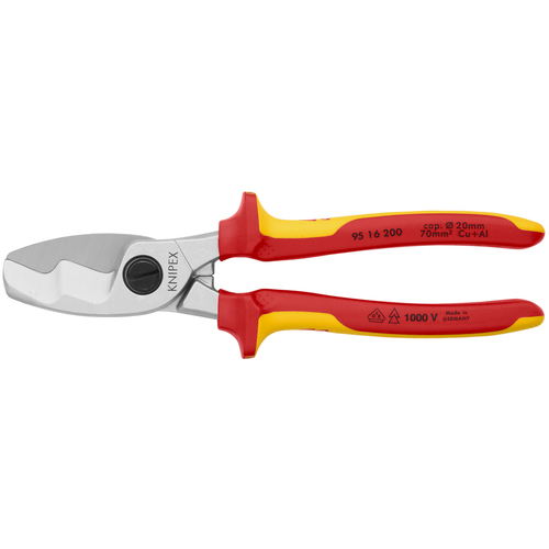 Knipex绝缘电缆切割器1000V绝缘手柄200mm 9516-200