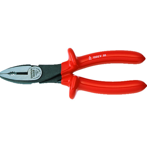 Bahco绝缘钳钢丝电线切割2.0mm总长度180mm，带有1000V绝缘手柄 2628S-180