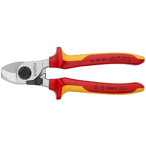 Knipex绝缘电缆切割器1000V绝缘手柄（带有弹簧）165mm 9526-165