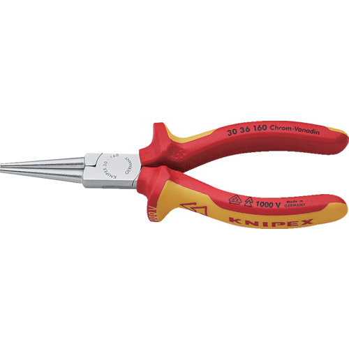 Knipex绝缘1000V长鼻钳圆形尖端160mm 3036-160