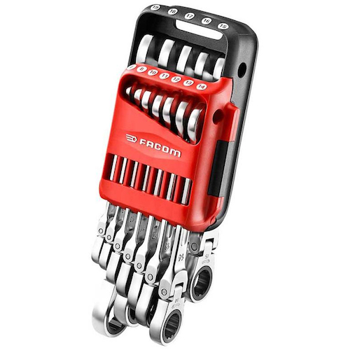 Facom组合扳手套件467bf。 jp12pb 10pc带有公制的便携式案例。与铰链 467BF.JP12PB