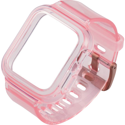 Elecom Apple Watch 40mm保险杠，具有集成带，清晰设计，柔软，透明粉红色 AW-20SBBUPNC