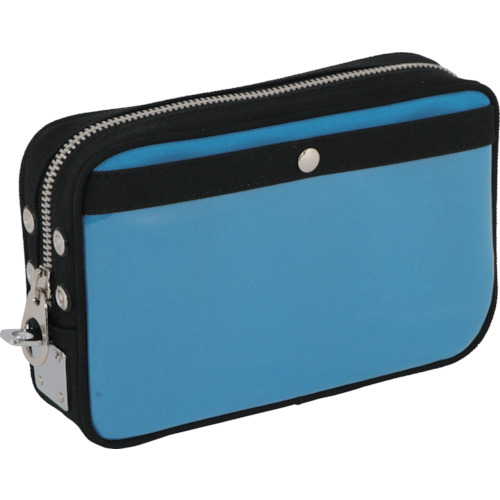 带有马蹄锁金属配件蓝色的Sanei帆布邮件袋（S） PS-U-09