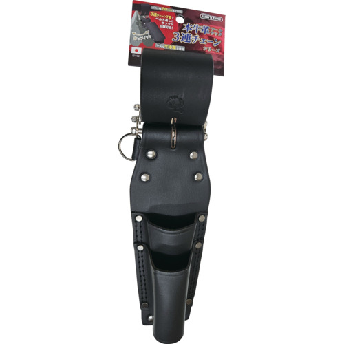 Kozuchi 3链工具2步地板皮革袋，黑色 CH-02BK