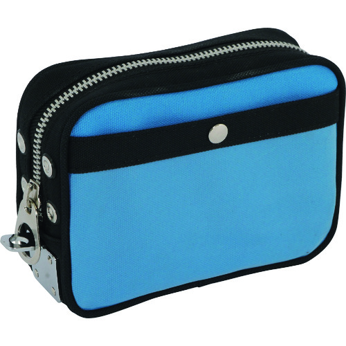 带有马蹄锁金属配件蓝色的Sanei帆布邮件袋（SS） PSS-U-09