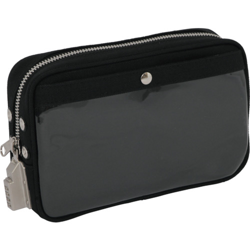 Sanei Canvas Mail Pouch（S）SED-1带有锁，黑色 PS-SED-01
