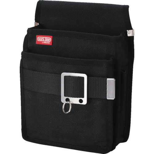 kozuchi日本图案两层腰包和黑色前腰带 NKC-02-BK-B