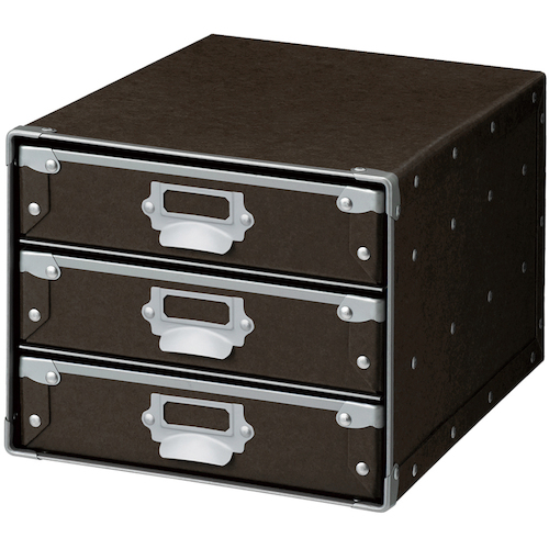 纳卡巴亚西桌面盒，3个垂直层，棕色 FBD-NA43S