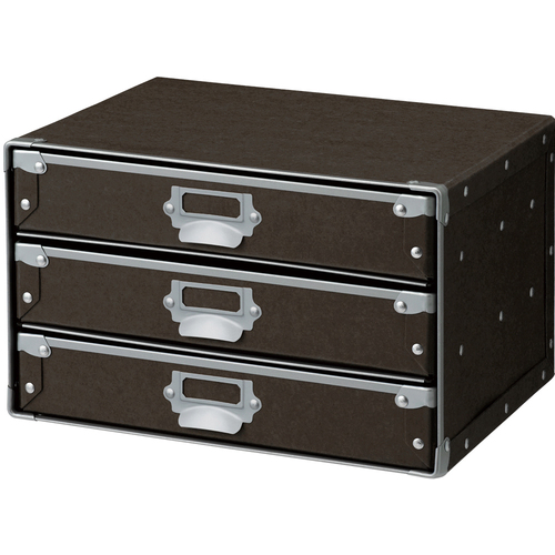 纳卡巴亚西桌面盒，3个水平层，棕色 FBD-NWA43S