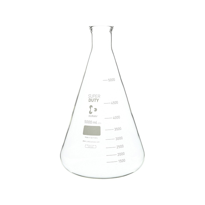 超厚的Erlenmeyer烧瓶，细口5L 010610-5000