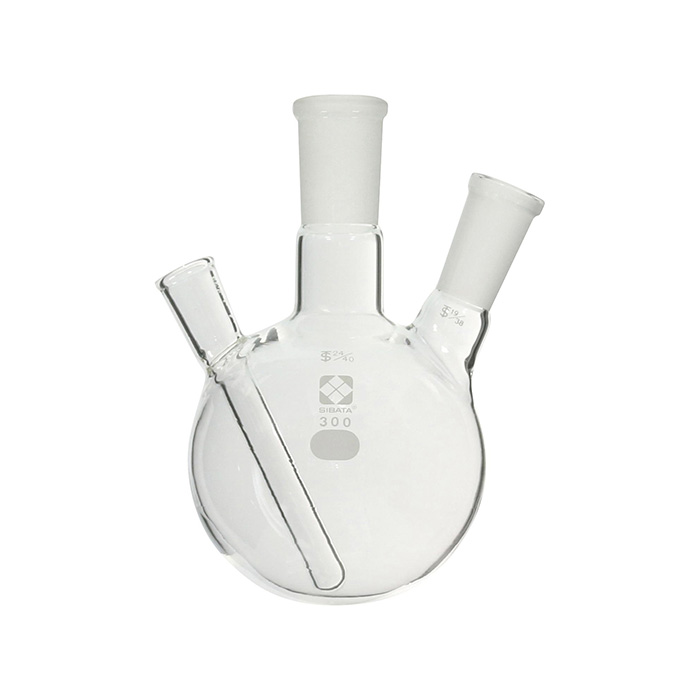 共通折合二口丸底フラスコ 温度计用封入管付 300mL  005320-24300