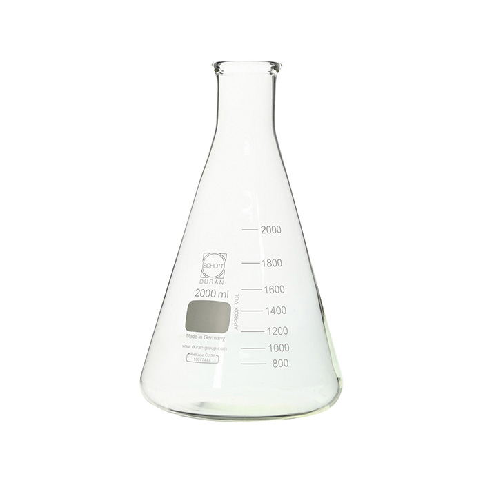 超厚的Erlenmeyer烧瓶，细口，2L，数量：10 PCS 010610-2000A