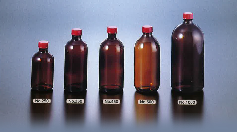 薄口瓶（棕色）No.500 5555毫升带帽和内部塞子（28件）0603-09