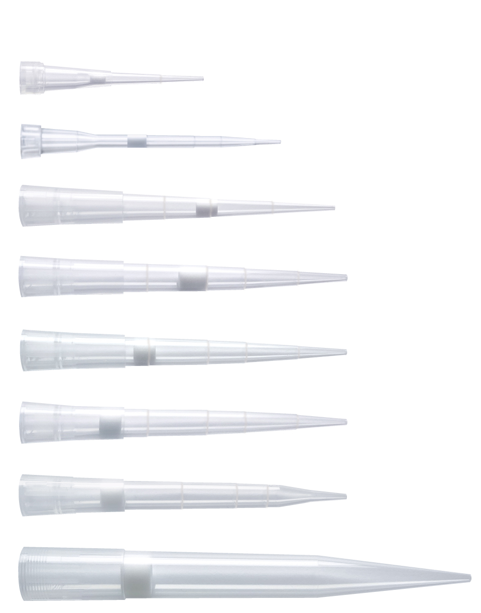 Turson的架子滤清器尖端灭菌PP1000μl比例