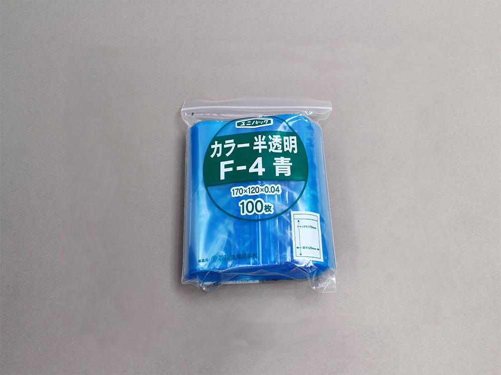 Unipack颜色半透明F-4蓝色120 x 170毫米x 0.04毫米厚度（包括100张床单）