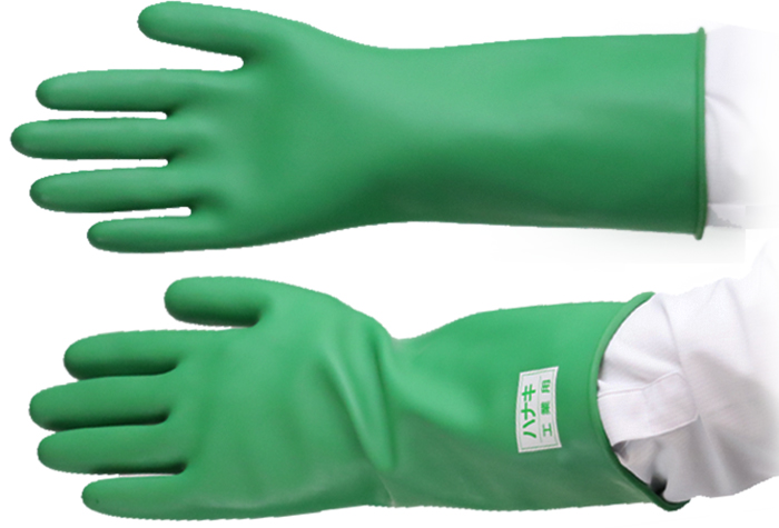 Hanaki工业橡胶手套425板条，不滑动[符合JIS T 8116]