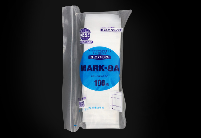 Unipack标记（透明）8a 70 x 50 mm x 0.08毫米厚（100张）