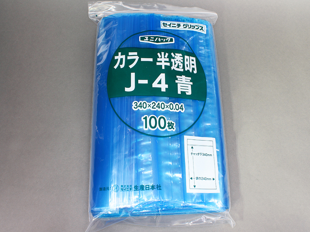 Unipack颜色半透明J-4蓝色240 x 340毫米x 0.04毫米厚（100张）