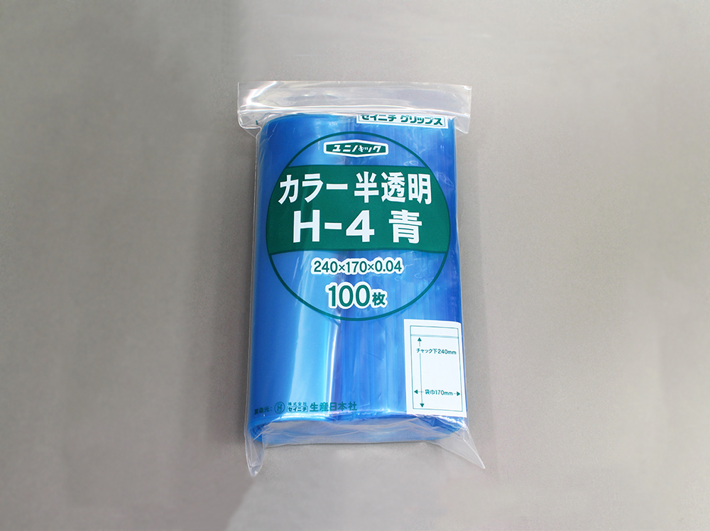 Unipack颜色半透明H-4蓝色170 x 240毫米x 0.04毫米厚（100张）