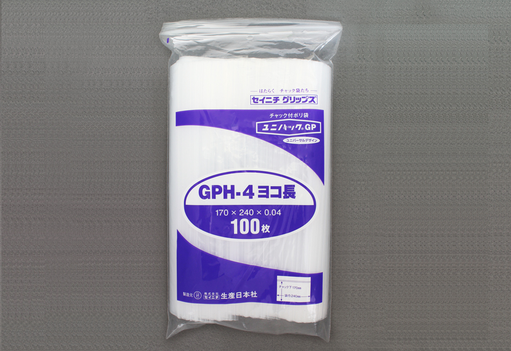 Unipack GP H-4水平长度170 x 240 x 0.04mm厚（100张）