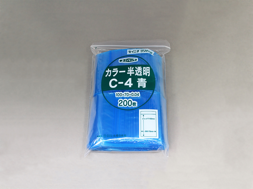 Unipack颜色半透明C-4蓝色70 x 100毫米x 0.04毫米厚（包括200张）