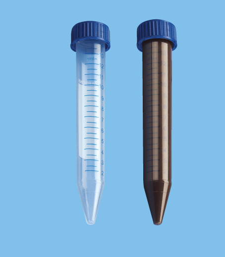 Spinwin棕色锥沉降管PP盖HDPE 15ml消毒架
