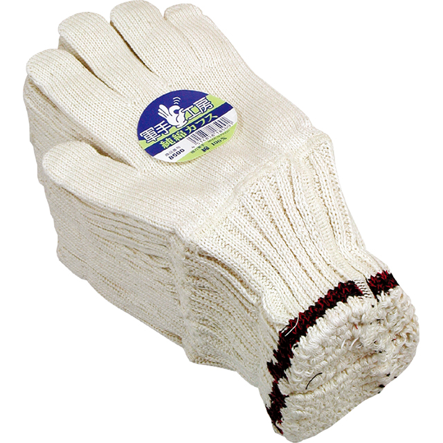 纯棉手套8500 5袖口，约。 780克，一件尺寸适合所有（10个破折号）