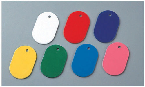 椭圆形的标签由泡沫聚苯乙烯制成60克绿色尺寸2.5mm x 40mm x 60mm