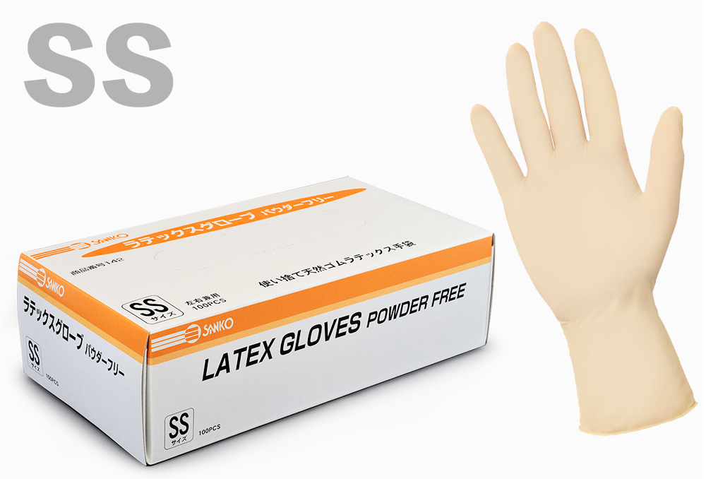  胶手套（无粉末）SS（100张）