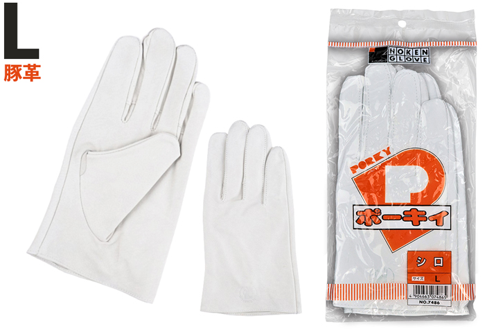 Poky（标准）Pig Leather Gloves L白色