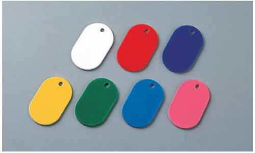 椭圆形标签由泡沫聚苯乙烯制成45-p捏尺寸2.5mm x 30mm x 45mm