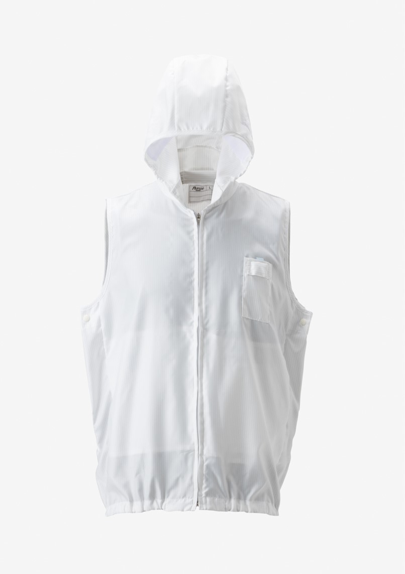 空调服装（R）带帽外背心带有起动器套件5L尺寸白色PK2911+PKSKIT