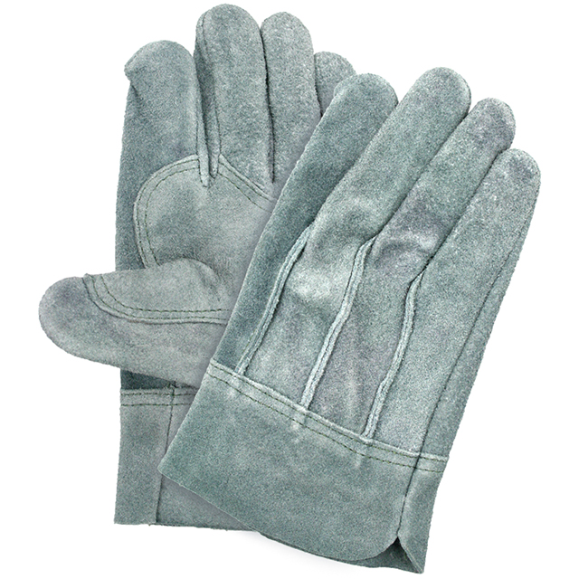 牛皮手套KS432双棕榈背缝纫油皮革L大小10对