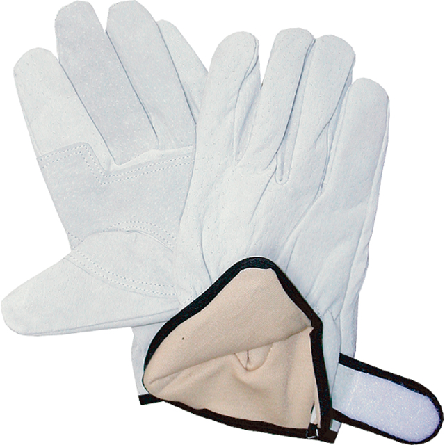 猪绒面革手套324带有内部棉垫，魔术L（免费）尺寸10对
