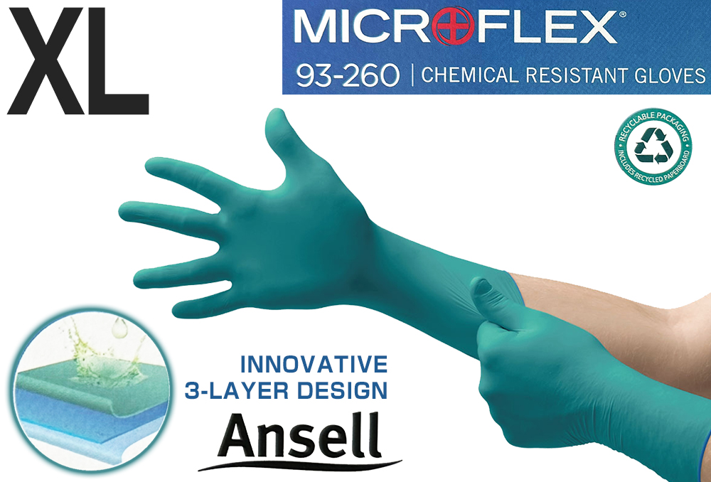Ansel Microflex XL（50张）氯丁橡胶一次性手套93-260-10