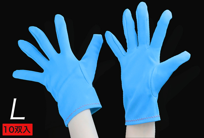 彩色尼龙手套，萨克斯，尺寸L，编号8010-1-C4-SP1（包括10对）