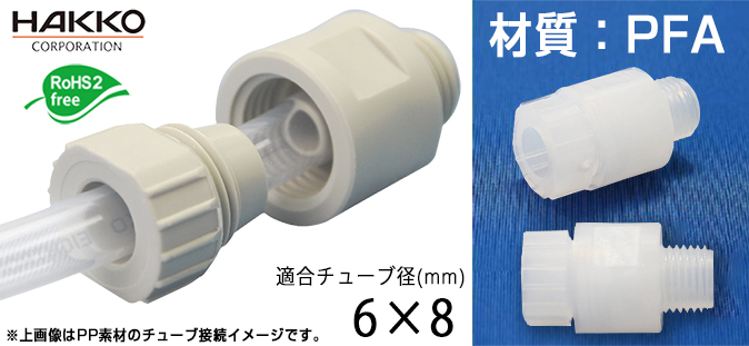 层压管的树脂连接器6x8-R1/4-PFA