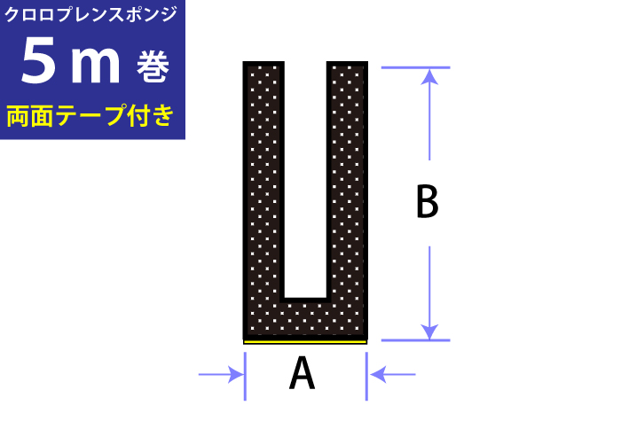 Neoron（Cr Sponge）凹槽型9mm x 20mm 5m卷，带双面胶带