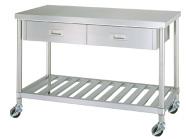 带脚轮的工作表（SUS430/带抽屉/雪架）WDSC-9045-U75 900x450x800