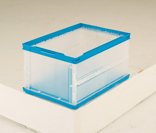 薄折叠容器平坦，无盖，半透明，530 x 366 x 272hmm