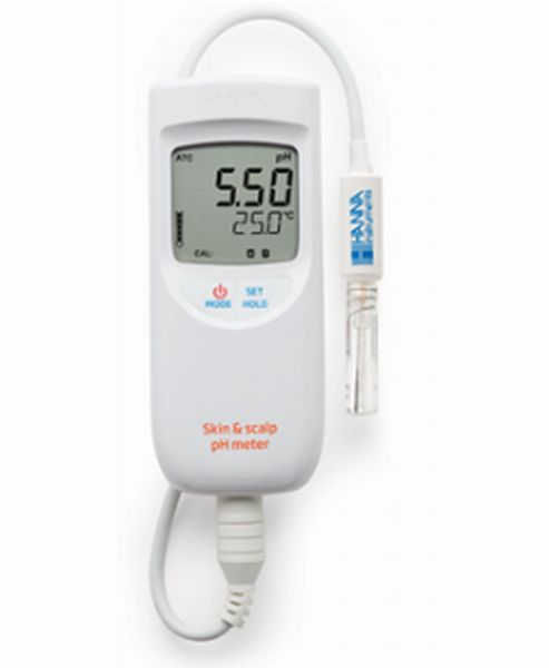 便携式pH/°C仪表（对于皮肤和头发）1M电缆HI 99181D