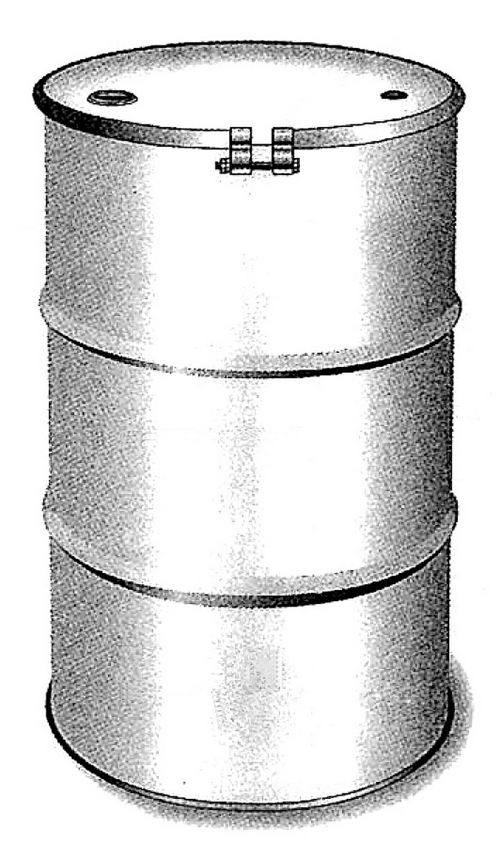 200L铁式鼓颜色：浅棕色顶部平坦的内部油漆螺栓类型