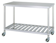 带脚轮（SUS430/板条架）的工作表WSC-18090-U75 1800 x 900 x 800