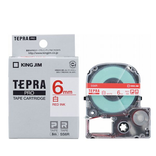 Tepra Pro White标签（8M，红色字母SS6R）